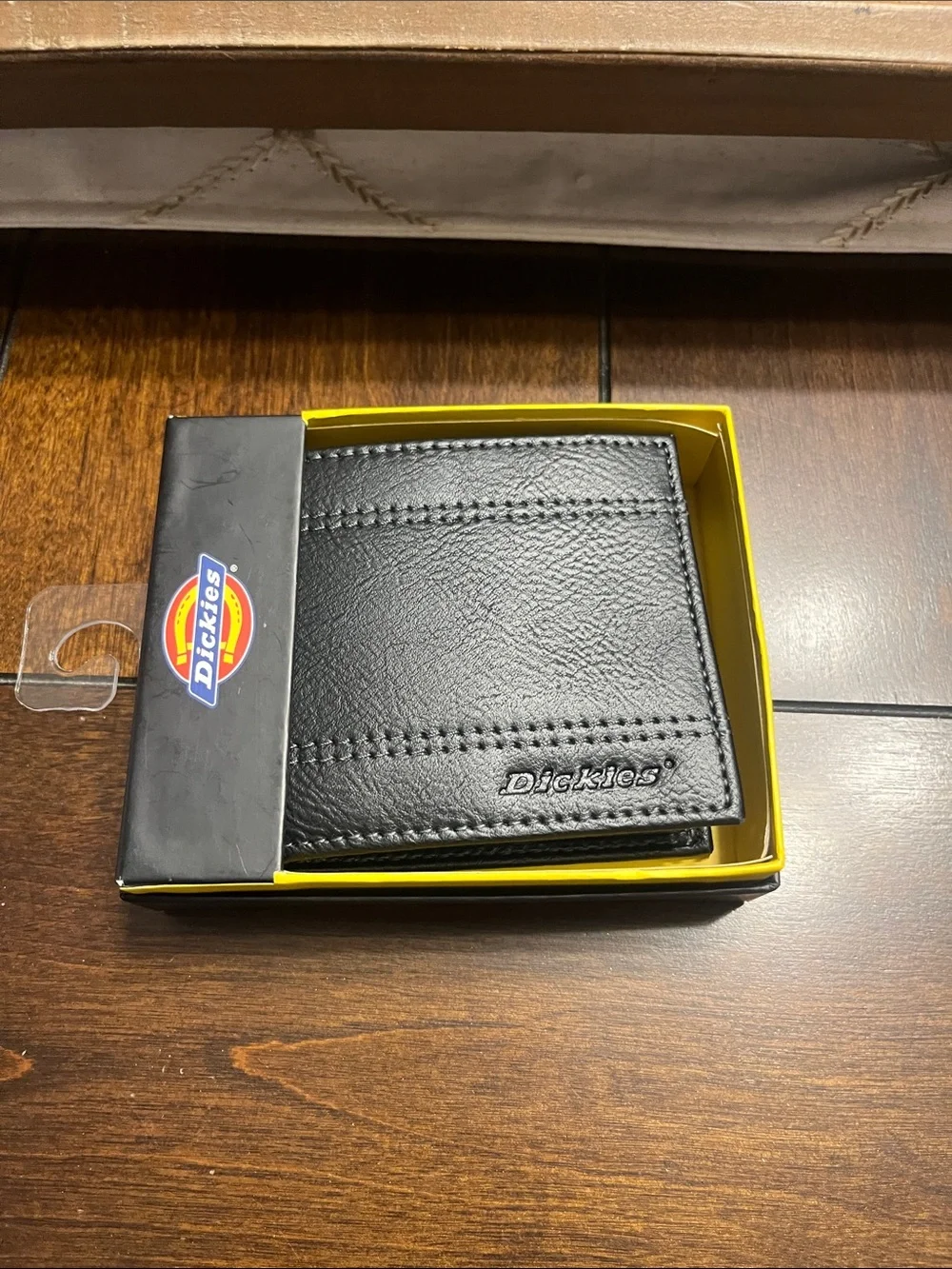 Dickies Black Men's Bifold Wallet with Contrast Stitching
